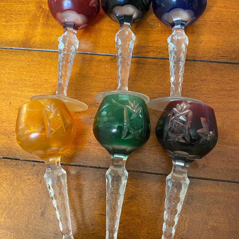 Nachtmann Traube crystal cordial glasses Set 6 mixed color